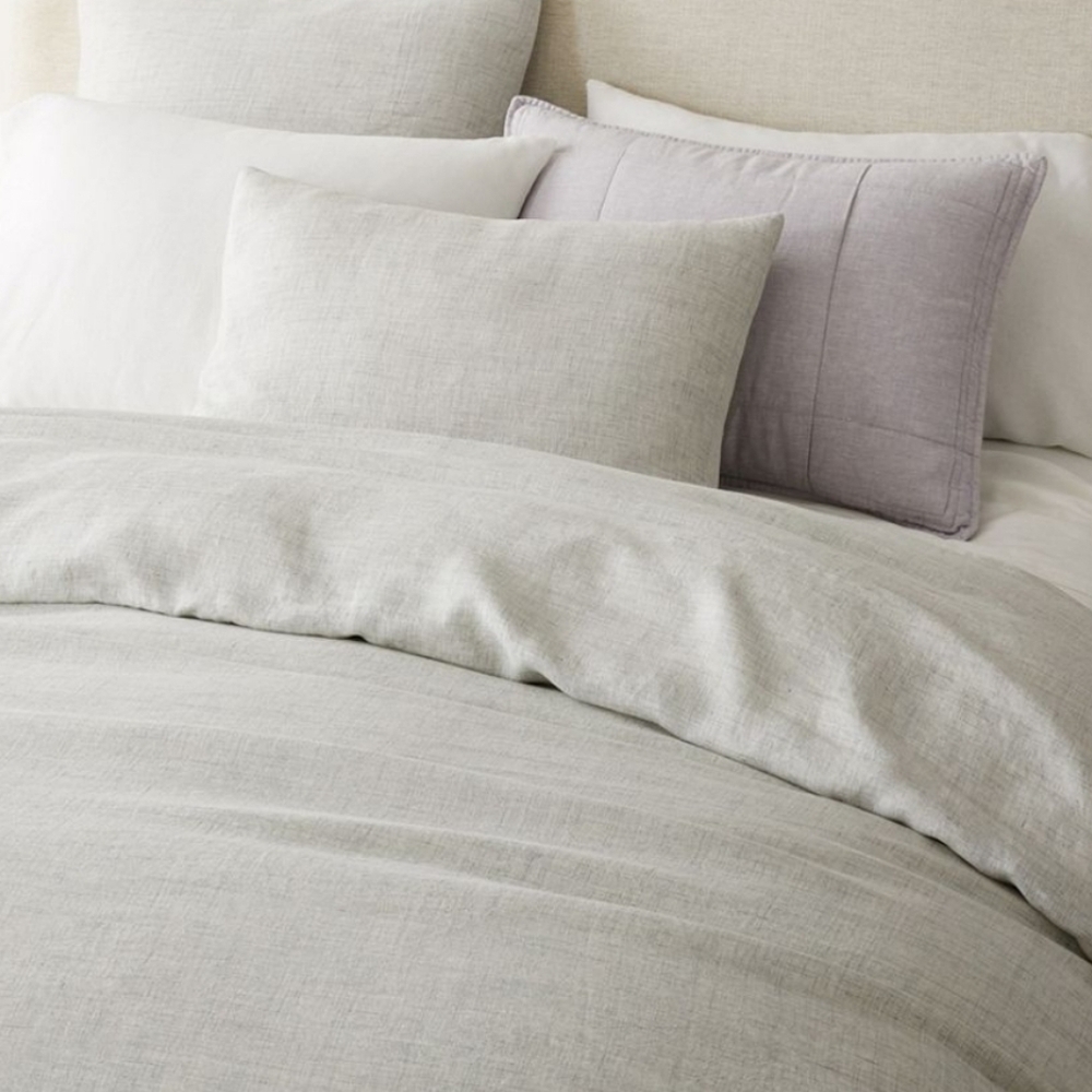 European Flax Linen Duvet Cover, Frost Gray Fiber Dye, King/Cal King,$300.00 USD